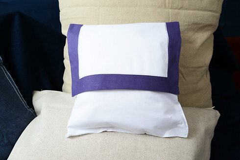 Hemstitch Baby Envelope Pillows. 12"x12". Imperial Purple color